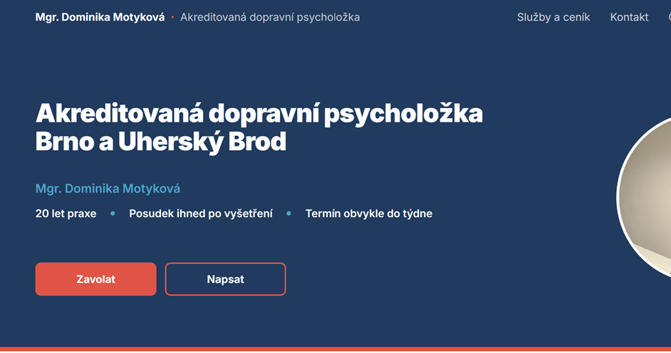 Dopravní psychologie — konverzní web
